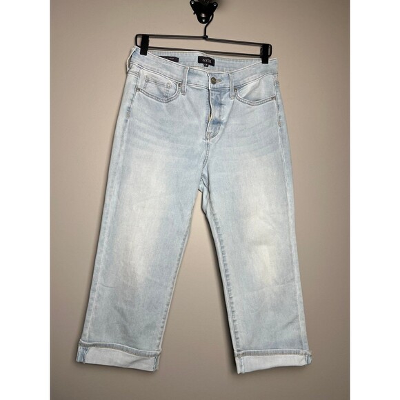 NYDJ Marilyn Crop Jeans Women’s Size 8 Light Wash Cool Embrace Lift Tuck Technol - Picture 1 of 10